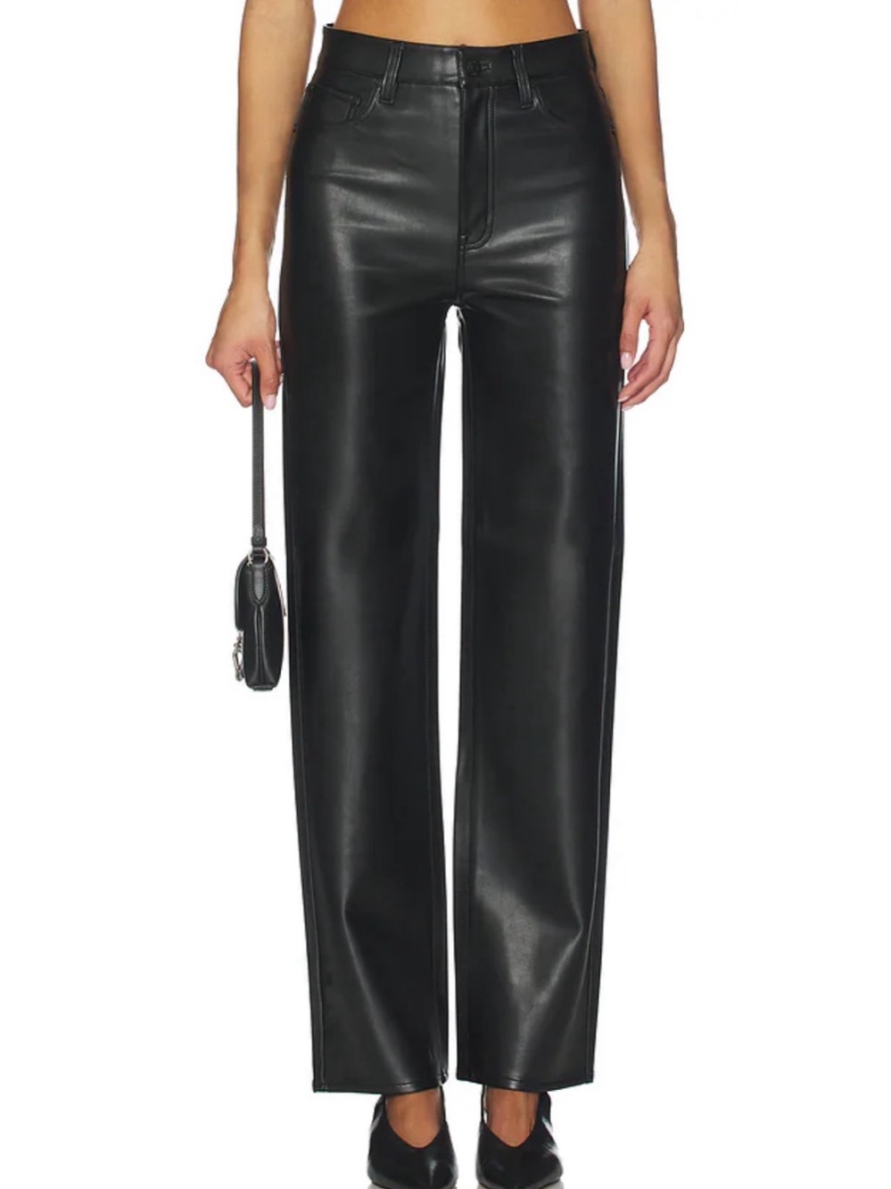 Wilfred The Melina Pant Faux Leather Straight Leg Pants Black Size 2